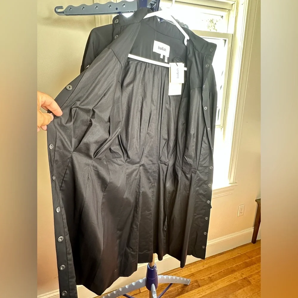 NWT BA&SH ROBE CREW BUTTON CLOSURE DRESS - Picture 8 of 13